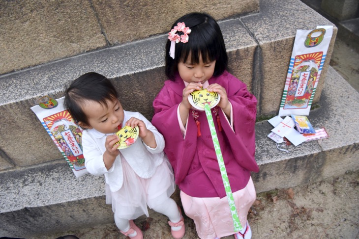 本住吉神社での七五三の記念写真