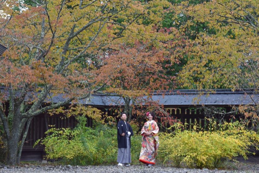 吉野神宮結婚式の新郎新婦の写真