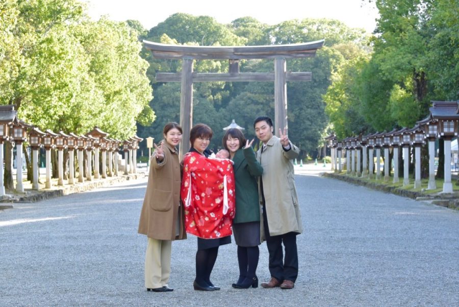 奈良県橿原市の橿原神宮でお宮参りの写真