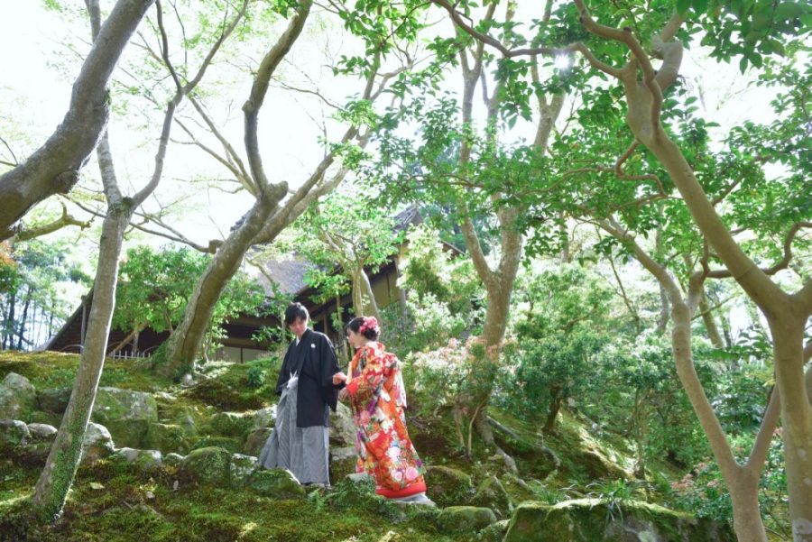 奈良で和装の結婚式の前撮りの写真