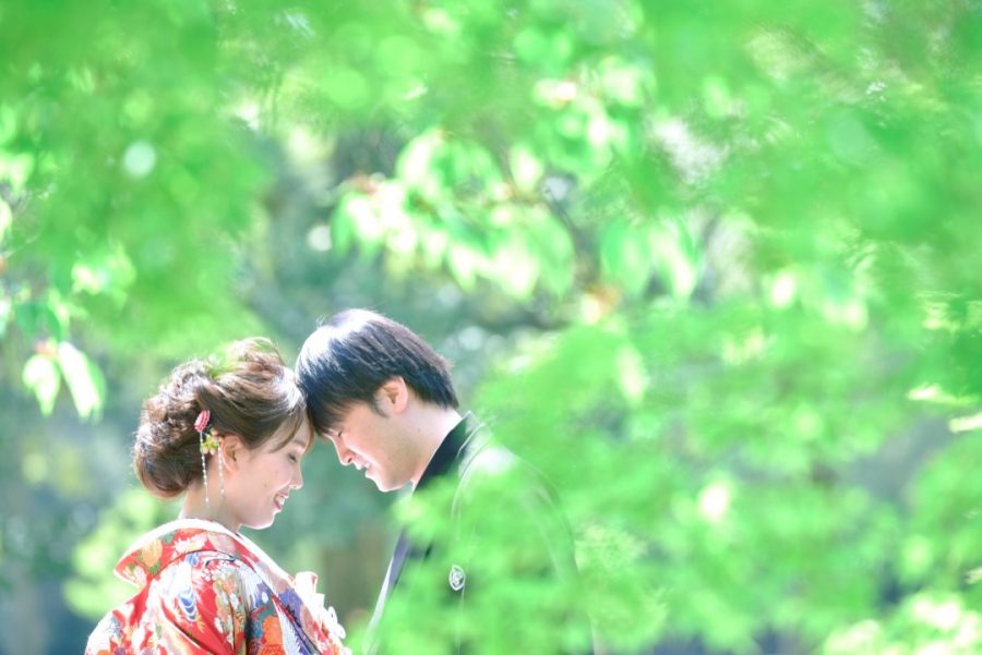 結婚式の前撮りを奈良公園で和装の写真