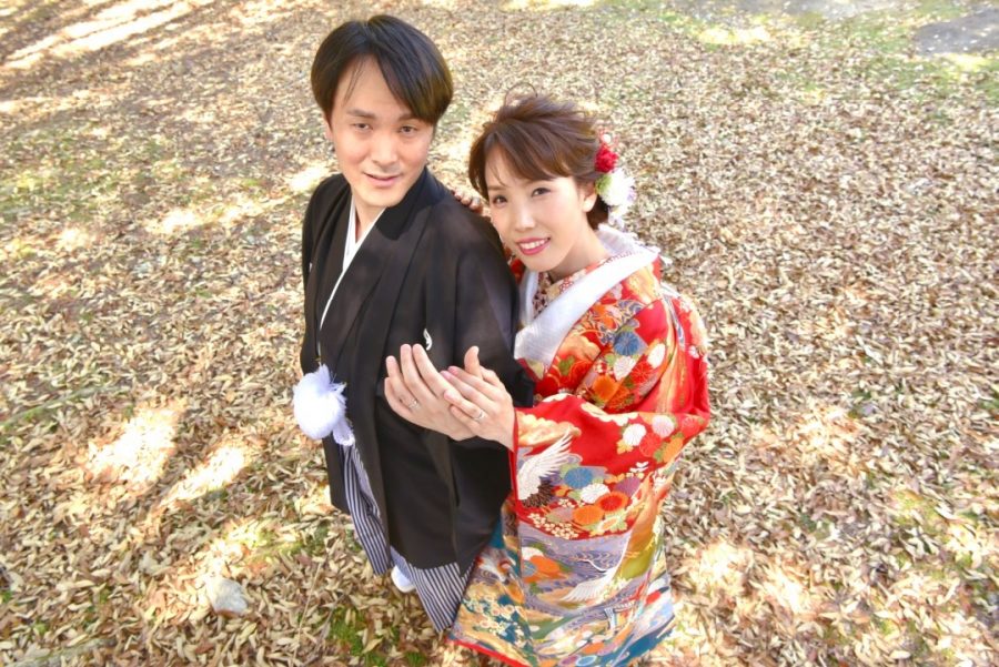 結婚式の前撮りを奈良公園で和装の写真