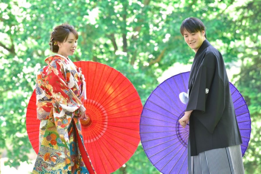 結婚式の前撮りを奈良公園で和装の写真