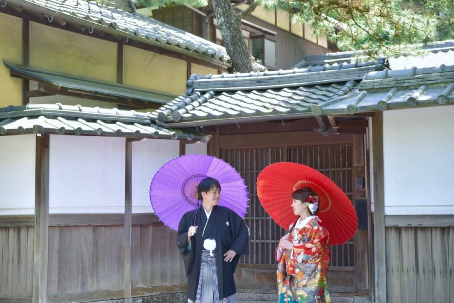 結婚式の前撮りを奈良公園で和装の写真