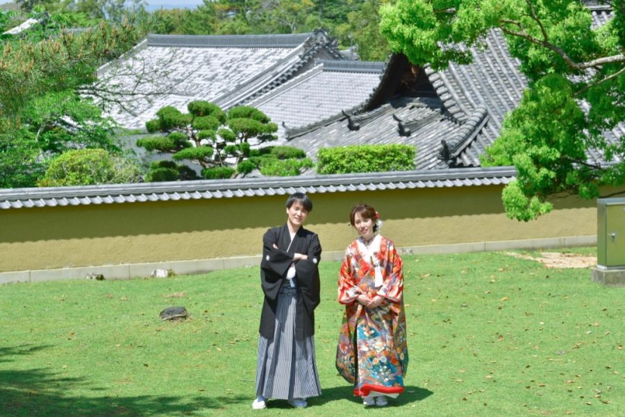 結婚式の前撮りを奈良公園で和装の写真