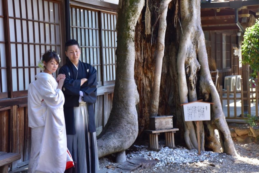 奈良で結婚式の和装前撮り写真