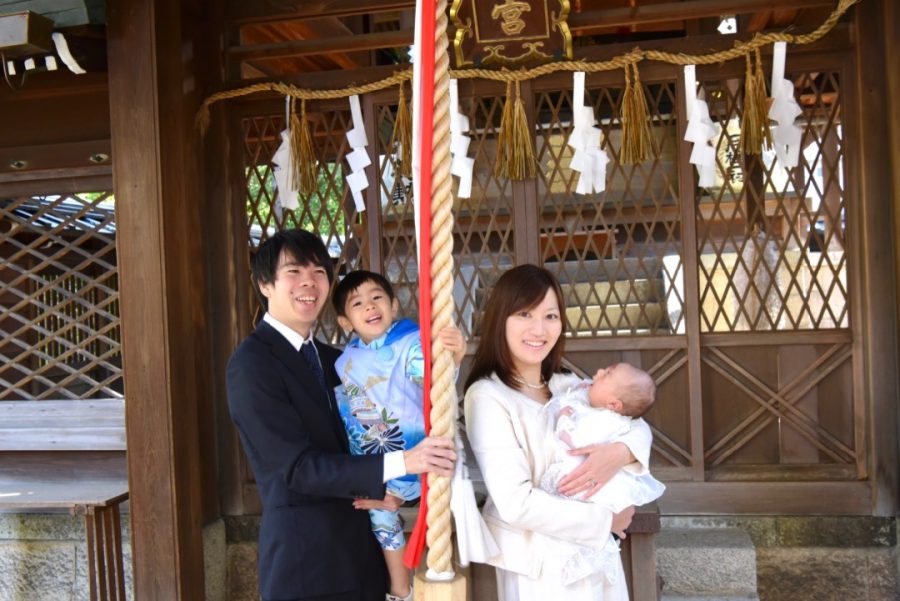 御香宮神社でお宮参りと七五三の記念写真撮影