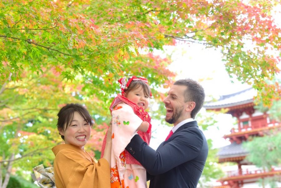 宇治上神社と平等院での七五三撮影