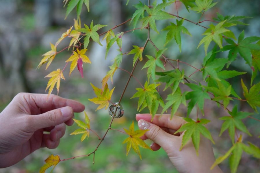 紅葉の吉野山の吉水神社の結婚式