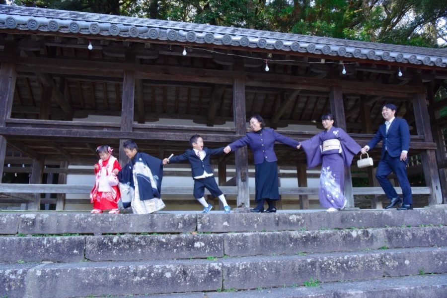 往馬大社（生駒神社）で七五三の写真撮影