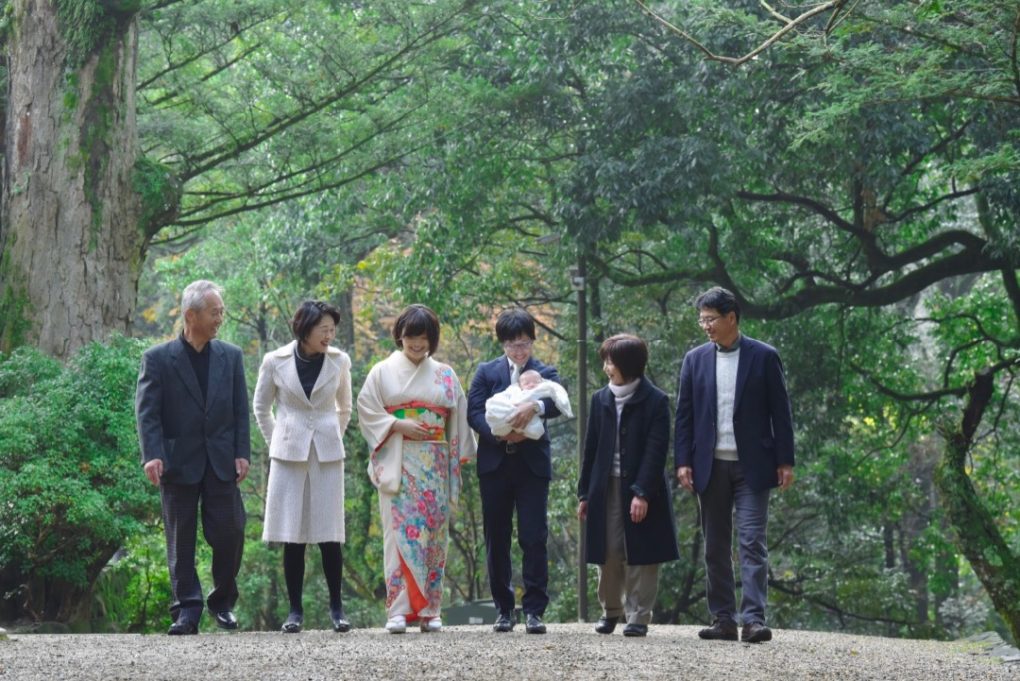 春日大社のお宮参り記念写真撮影