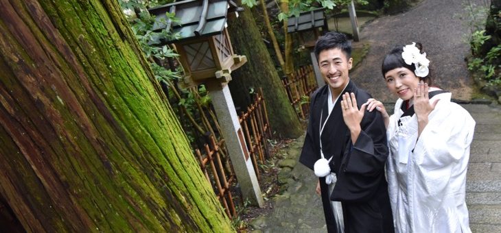 大神神社、雨の結婚式