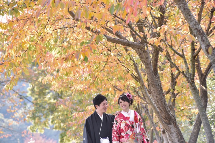 橘寺と石舞台と明日香と談山神社で和装で結婚式の前撮り写真