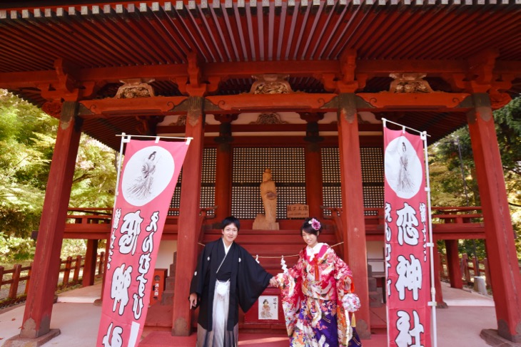 石舞台と明日香と談山神社で和装で結婚式の前撮り写真