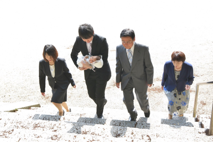 往馬大社でのお宮参りの写真